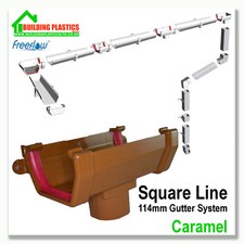 SQUARE LINE GUTTERING & FITTINGS CARAMEL | 114mm SYSTEM| FREEFLOW