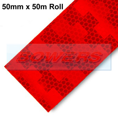 AVERY DENNISON V-6722B RED REFLECTIVE CONSPICUITY TAPE 50mm X 50M RIGID TRAILERS