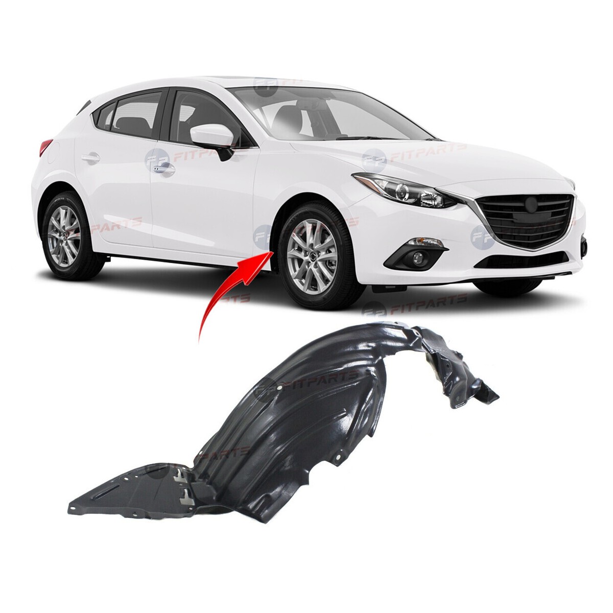 Front Right Passenger Side Fender Liner For 2014-2018 Mazda 3 