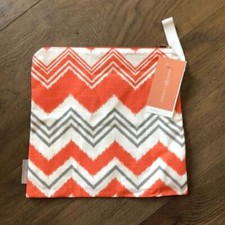 Logan  Lenora Waterproof Tangerine Zig Zag Mini Wet  Dry Bag Zipper Top - New