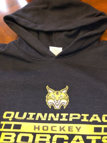 QUINNIPIAC UNIVERSITY BOBCATS Hockey Youth XL Hoodie Navy Blue Never