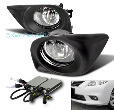 12 13 14 VERSA S SL SV SEDAN 4DR BUMPER DRIVING CHROME FOG LIGHT LAMP+8K HID KIT