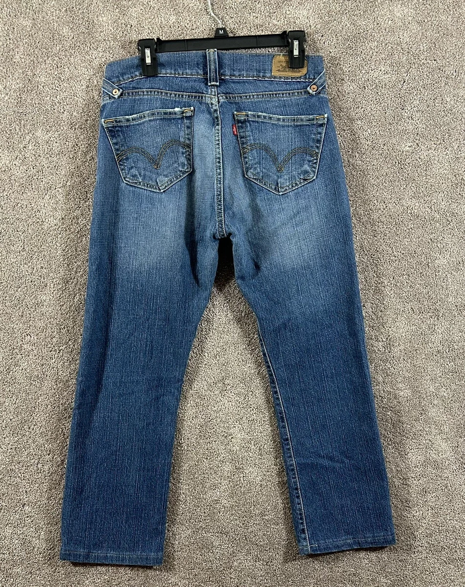 Levis 504 Jeans Womens Junior 11 Short Blue Measures 33X27 Slouch Straight Leg