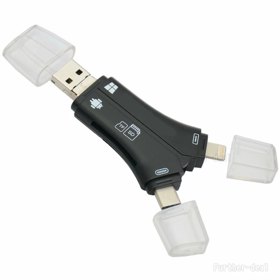 USB Flash Drive TF SD Card Reader for IOS iPhone Macbook iPad OTG Type-C Android - Image 4 of 4
