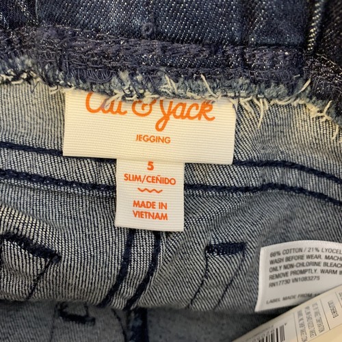 Cat & Jack Dark Wash Size 5 Slim Jegging New - Picture 3 of 4