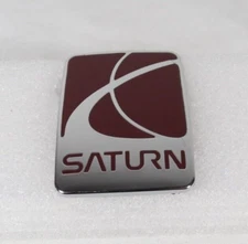 91-02 Saturn L/S Series Fender Emblem Red/Chrome Badge Symbol Logo Genuine OEM