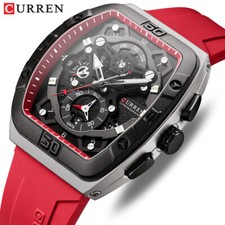 CURREN Men Watch Chronograph Multifuction Wristwatch Rectangle Boy Sport Watches