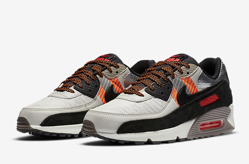 NIKE Air Max 90 3M CZ2975-001 Light Bone Total Orange Enigma Stone Black |  eBay