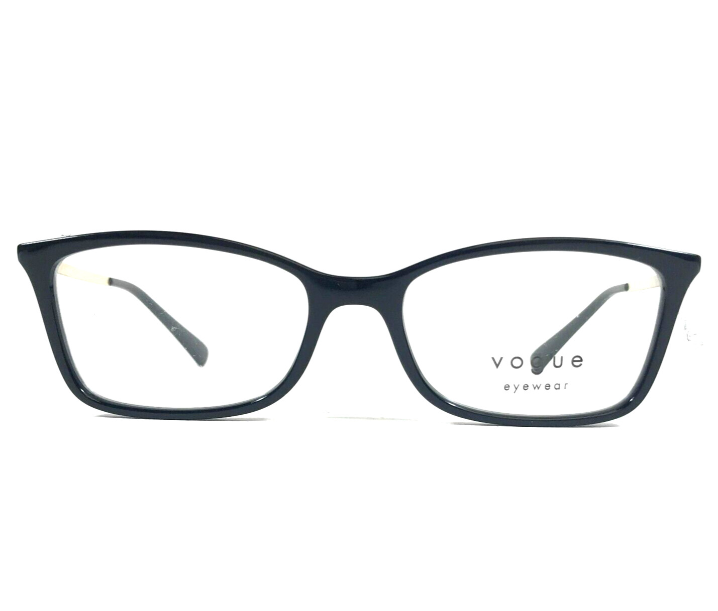 Vogue Eyeglasses Frames VO5305-B W44 Black Gold Cat Eye Crystals 52-17-135
