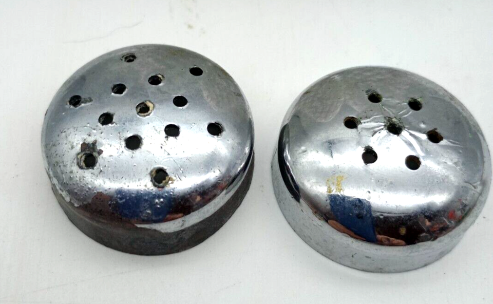 Vintage Fenton Hobnail White Milk Glass Salt and Pepper Shaker Silver