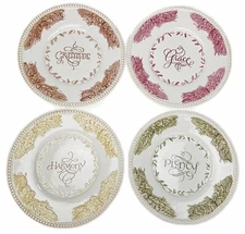 8.25” Plates Grace Gratitude Plenty Harmony Dessert Luncheon Display Ceramic