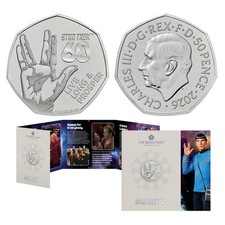2026 50p coin 60 Years of Star Trek - Live Long and Prosper - Spock - Royal Mint