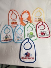 My First Holiday Baby Bib Lot Of 8 Free Shipping Very Good Condition