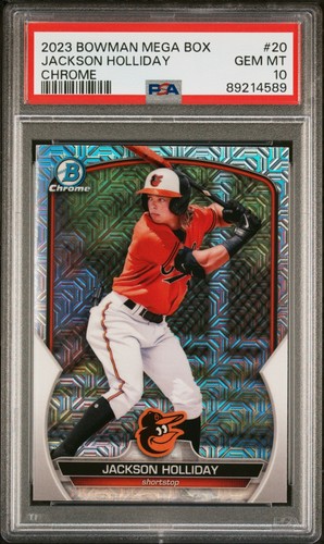 2023 Bowman Mega Box Jackson Holliday Mojo Refractor PSA 10 Baltimore Orioles