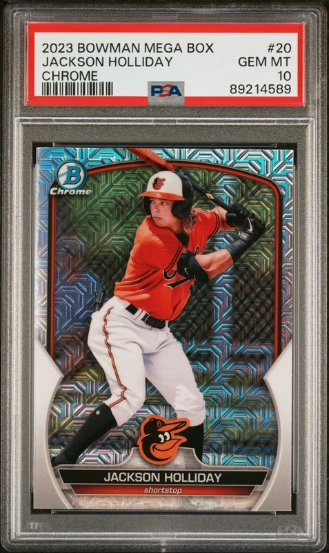 2023 Bowman Mega Box Jackson Holliday Mojo Refractor PSA 10 Baltimore Orioles