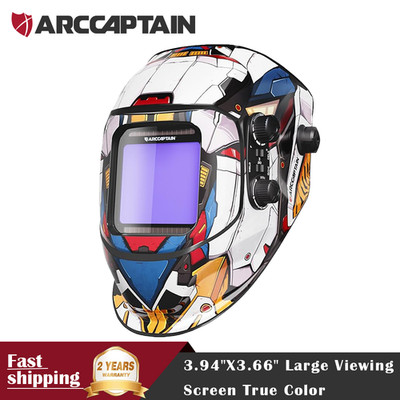 ARCCAPTAIN Auto Darkening Welding Helmet 3.94  x 3.66  Large Viewing Screen