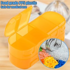 Orange Round 7-Day Pill Box Organizer - Weekly Medicine Holder for Travel