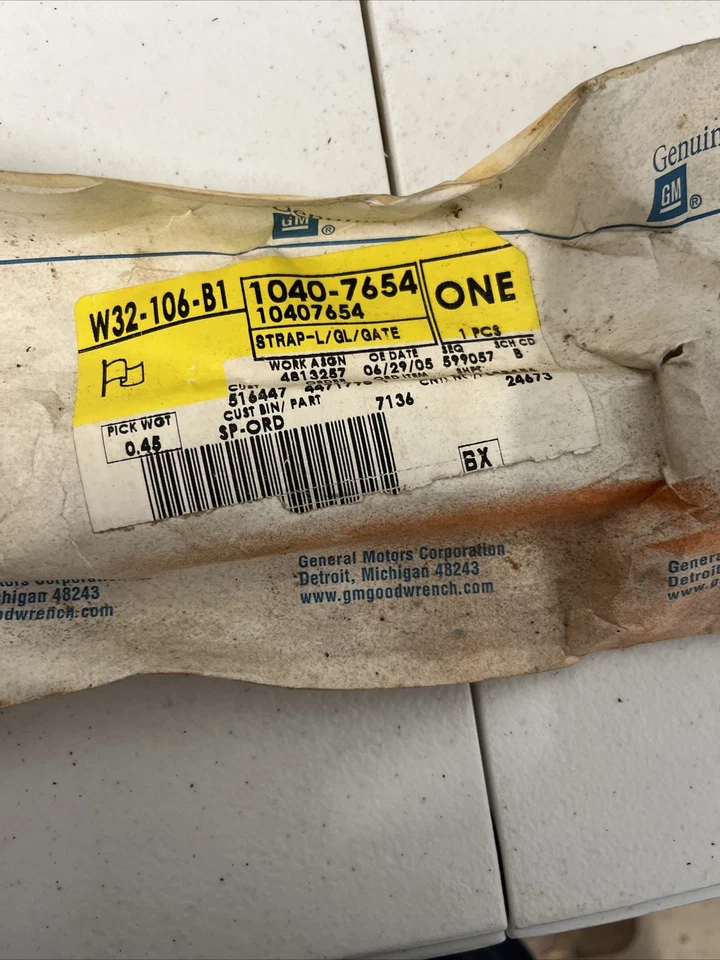 Pieza de correa de puerta levadiza gris GM # 10407654 (1997-2005 Chevrolet Venture) original OEM) Foto 2 de 4