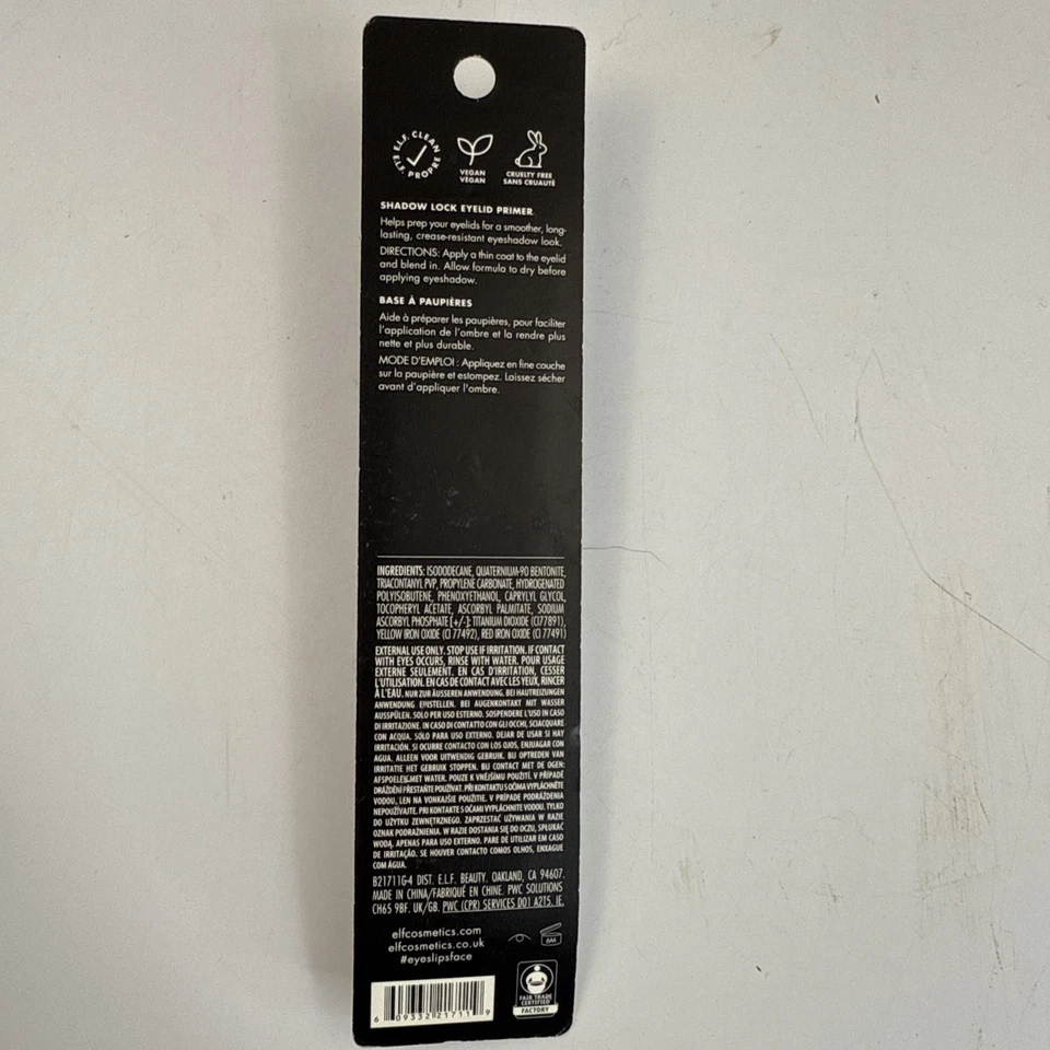 ELF Shadow Lock Eyelid Primer Sheer 0.10 fl oz Long Lasting Wear Transparent NIP - Image 3 of 4