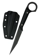 ELITEDGE Fixed Blade TACTICAL DAGGER Black EDC Boot / Belt Knife & Kydex Sheath
