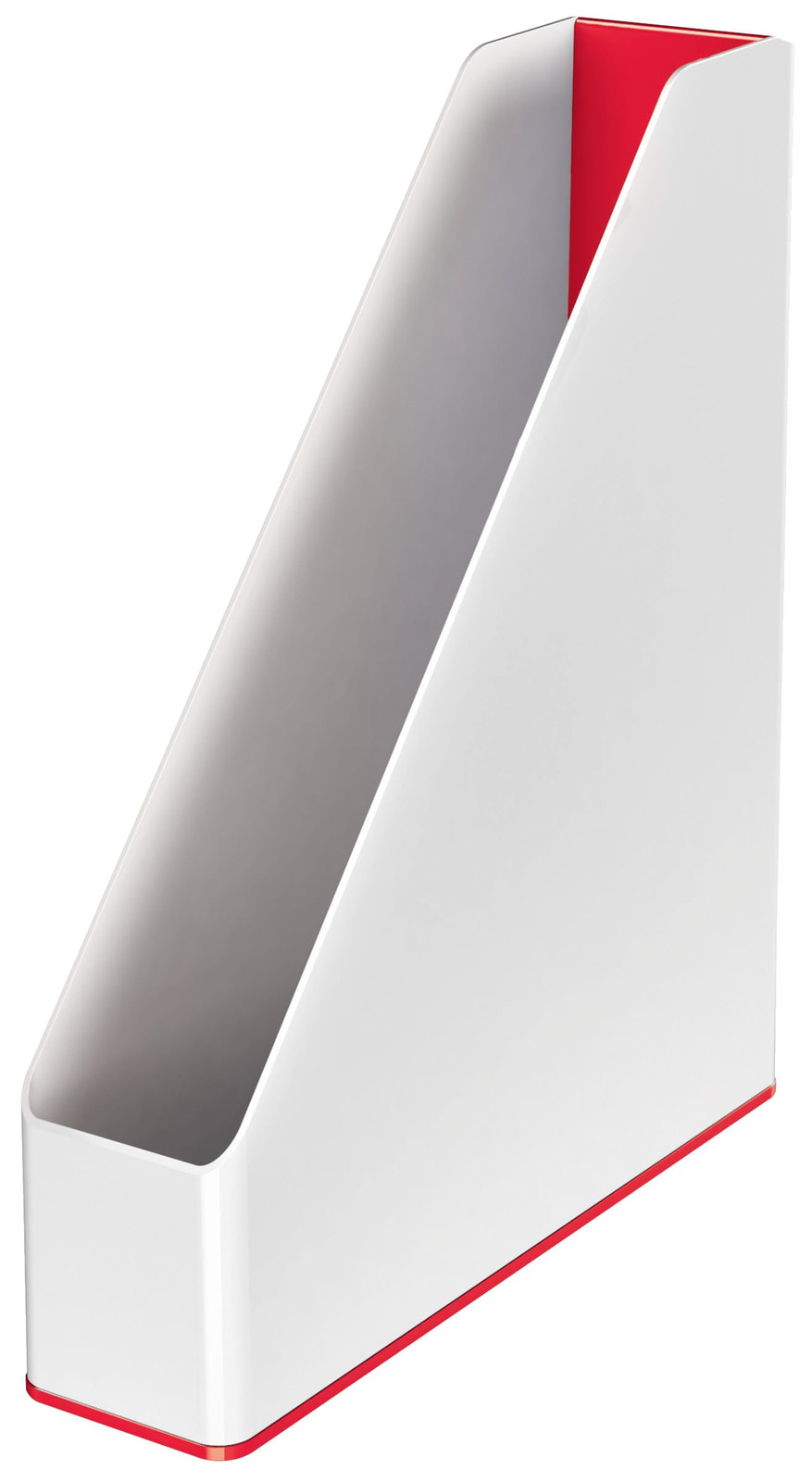 Leitz Wow A4 Magazine File, Dual Colour White/Red, Vertical Storage Box, 5362102