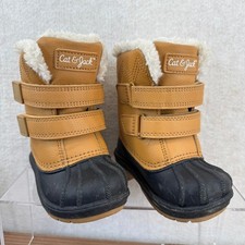 Cat Jack Toddler Size 5 Duck Boots Tan Black Faux Fur Thermolite Winter