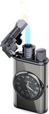 Vintage Gun Pistol Lighter, Cool Watch Lighter for Men, Dual Flame - Soft Fla...