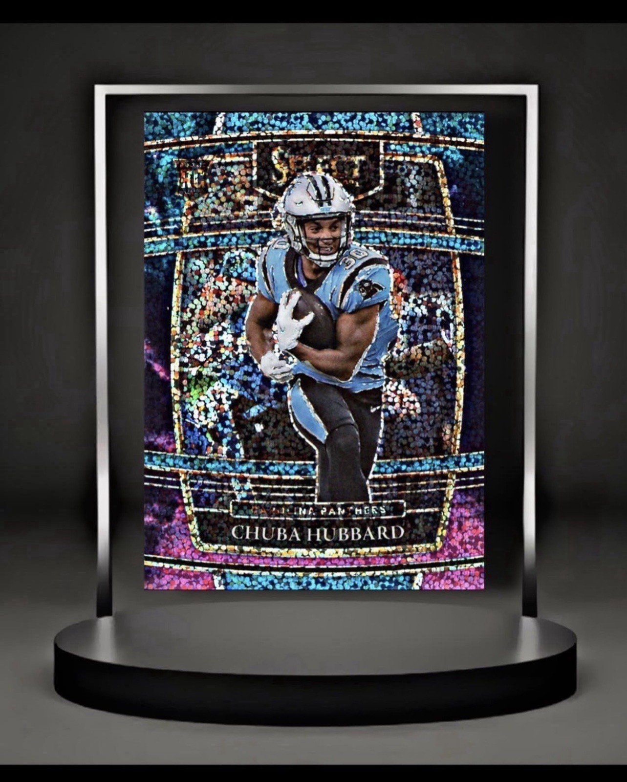 2021 Panini Select - Concourse Chuba Hubbard #76 Cosmic Prizm (RC)