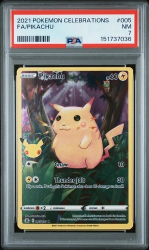 2021 POKEMON CELEBRATIONS #005 FULL ART/PIKACHU PSA 7