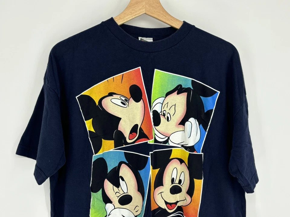 Camiseta De Colección Años 90 Disney Mickey Mouse Para Hombre Talla Única Retro Gráfico Camiseta RARA Foto 4 de 4