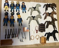 Playmobil Western Konvolut Soldaten Nordstaaten, Pferde, Waffen, Planwagen, Uvm