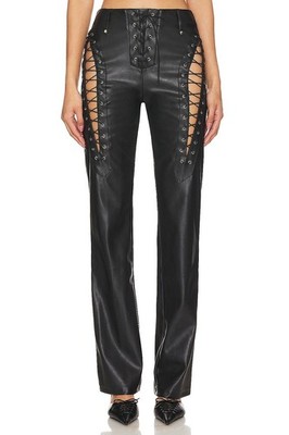 i am gia Xenia leather lace up pants