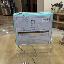 Clara Clark Premier 1800 Collection Deluxe Deep Pocket Sheet Set, Queen Grey