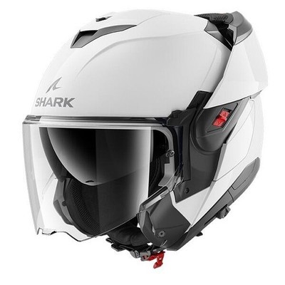 Shark Oxo W05 White Gloss Modular Flip Front Motorradhelm Large