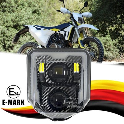 Kohlefaser LED Scheinwerfer DRL Für Husqvarna Enduro FE 250 350 450 501 TE 250i