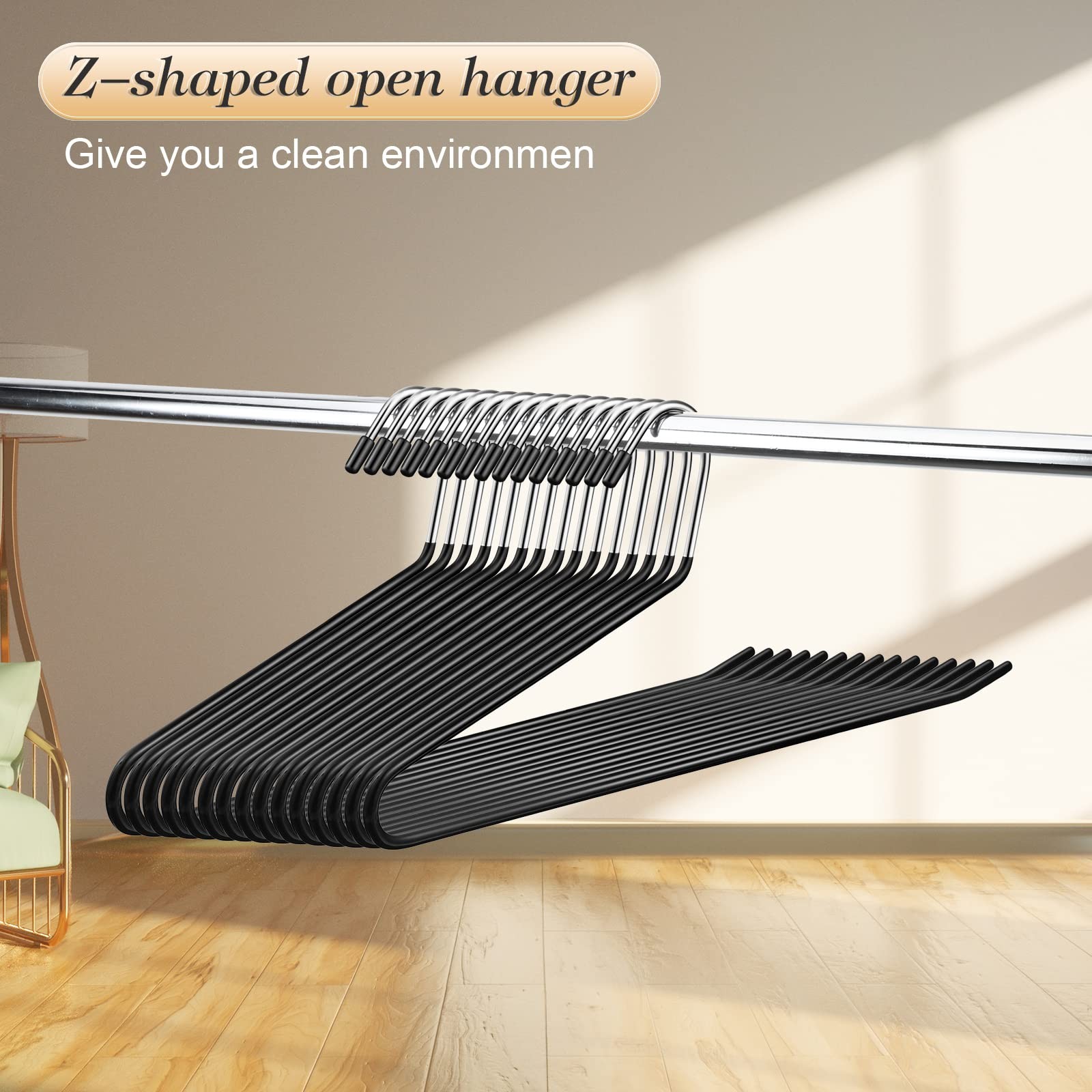 60 Pack Open Ended Pants Hangers Metal Non Slip Heavy Duty Space Saving Rack