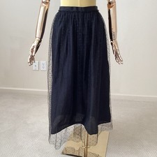Red Valentino Black Lace Overlay Mini Skirt SZ 0/38