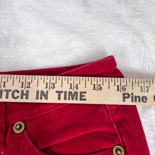 No Boundaries Pants Womens Junior 13 Red Corduroy Flare Mid Rise - Picture 5 of 10
