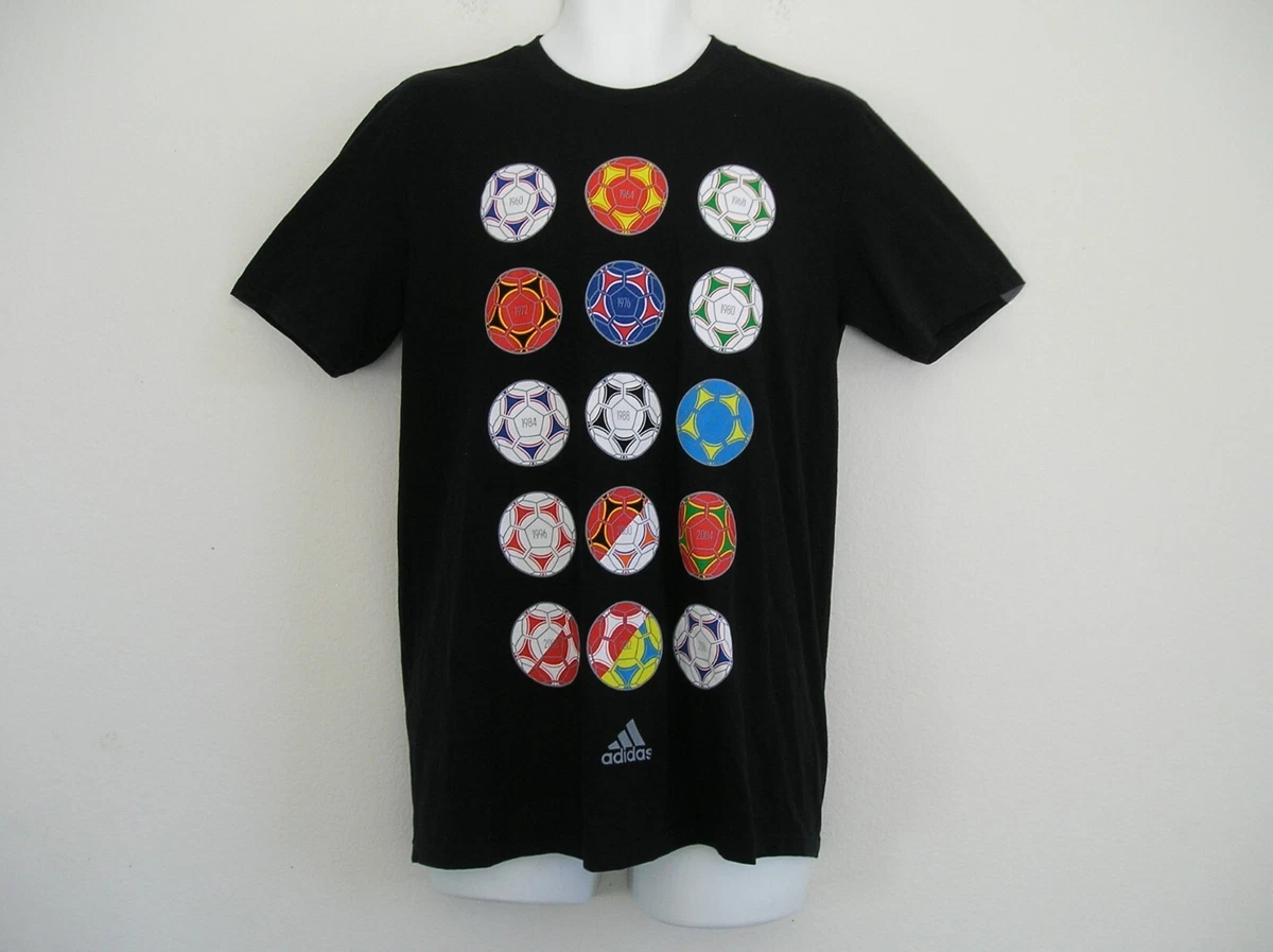 Adidas SOCCER FOOTBALL HISTORY Climalite Tee jersey Ball tango Shirt Men sz M NW