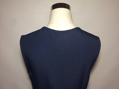 GIANNI VERSACE COUTURE VINTAGE '97 RAYON SLITS TANK CAMI TOP U-SCOOP NAVY BLUE - Picture 5 of 12