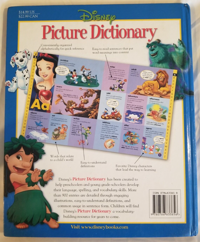 VTG 📘 Disney Picture Dictionary (Disney Learning) 📘 By Feldman, Thea Hardcover - Imagen 2 de 2