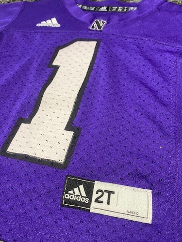 Northwestern Wildcats Football Jersey Youth Toddler 2T Purple Adidas #1 - Picture 4 of 6
