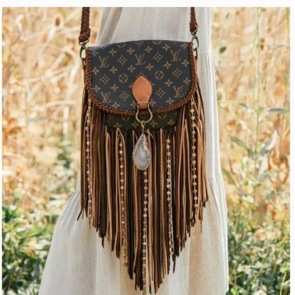 World Traveler - Crossbody with Boho Fringe, Authentic Vintage