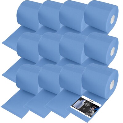 12x PUTZ-ROLLEN 2-LAGIG 21x34cm PUTZTUCH PAPIER ROLLE BLAU PUTZPAPIER 6000 BLATT