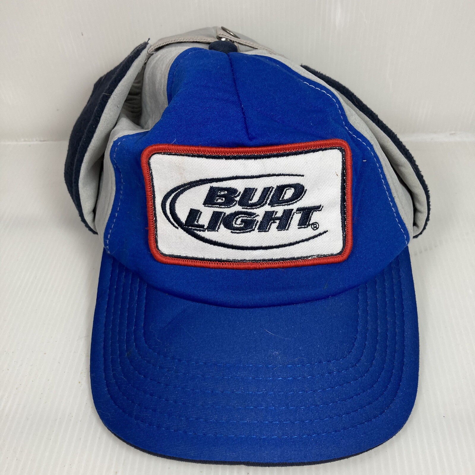 BUD LIGHT Patch Beer Hat Trapper Ear Flaps Snap Chin … Gem