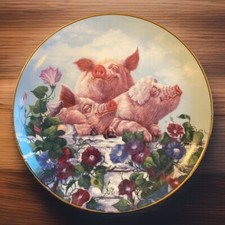 Hamming It Up by Joan Wright- Limtd Edition of Pigs in Bloom Danbury Mint Plates