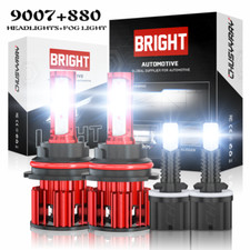 For Dodge Ram 1500 2500 3500 1994-2001 6000k White Led Headlight Fog Light Bulbs
