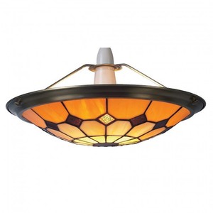 Brown Tiffany Bistro Style Uplighter Ceiling Light Pendant Shade