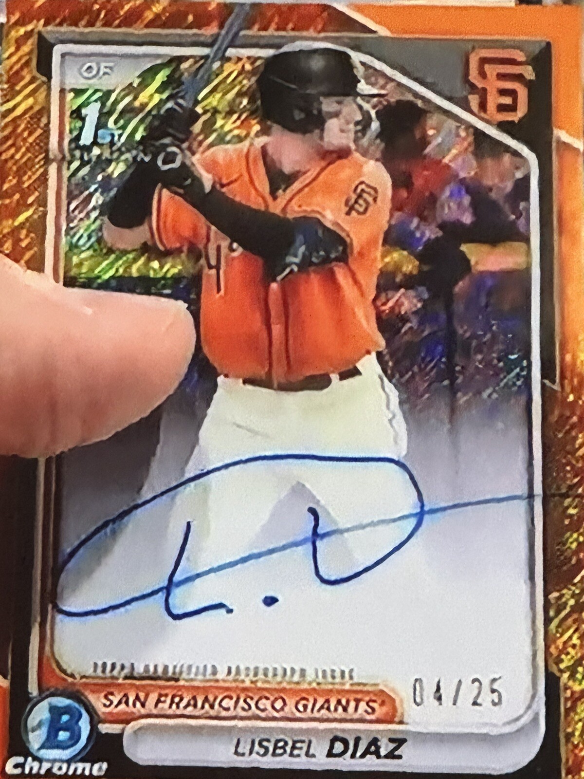 2024 Bowman Chrome Lisbel Diaz 1st Bowman Orange Shimmer  Auto /25