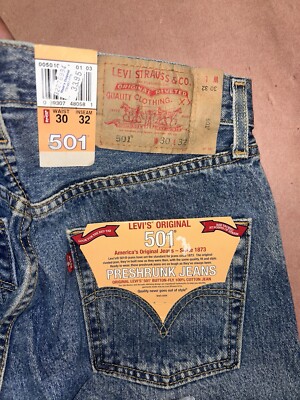 Levi's 501 プレシュランクデニム 36 x 32 Vintage Levis 501 Pre-Shrunk, Rare Deadstock, New With Tag